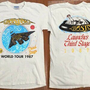 Boston Third Stage 1987 World Tour Shirt 2 Sided Rock Music Band Graphic Tee